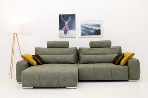 JANVIER nagy méretű (300x180cm) L-alakú sarok ülőgarnitúra, ágyazható, ágyneműtárolós