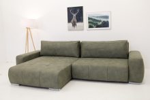 JANVIER nagy méretű (300x180cm) L-alakú sarok ülőgarnitúra, ágyazható, ágyneműtárolós