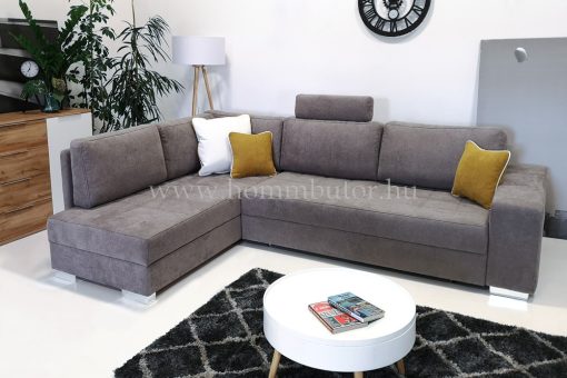 TENDER közepes méretű (270x200cm) L-alakú sarok ülőgarnitúra, vendégágyas, ágyneműtárolós, nyitást segítő vasalattal