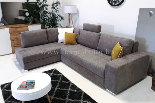 TENDER közepes méretű (270x200cm) L-alakú sarok ülőgarnitúra, vendégágyas, ágyneműtárolós, nyitást segítő vasalattal