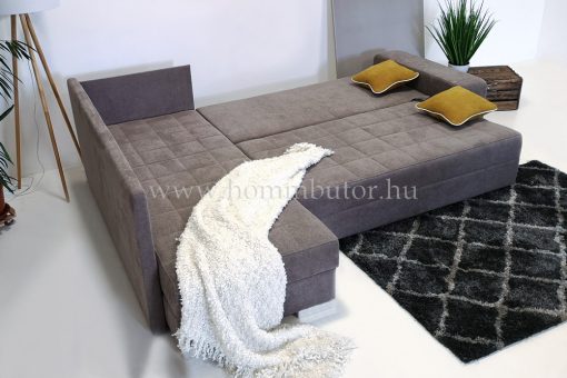TENDER közepes méretű (270x200cm) L-alakú sarok ülőgarnitúra, vendégágyas, ágyneműtárolós, nyitást segítő vasalattal