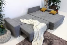 TENDER közepes méretű (290x180cm) L-alakú sarok ülőgarnitúra, vendégágyas, ágyneműtárolós